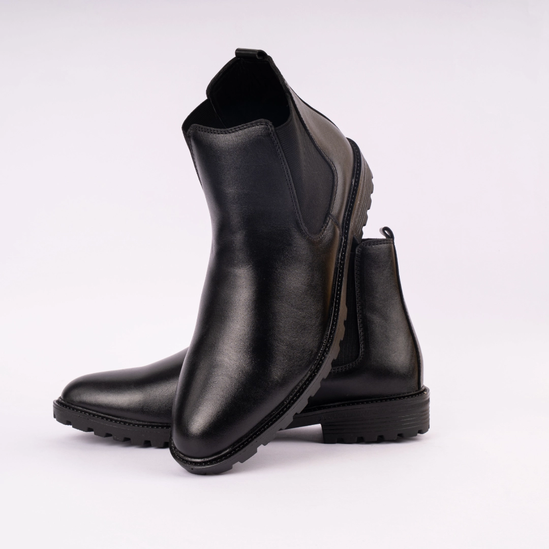 Reno Leather Boots-Black-RB5016